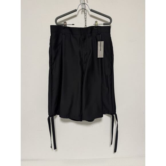 Dior Shorts Mens 50 Black Virgin Wool Silk Blend Drawstring Designer Italy - Picture 1 of 16